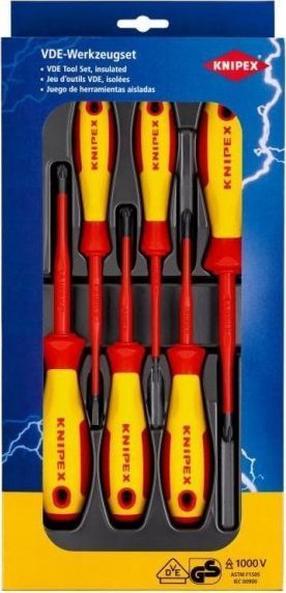 Kruvikeeraja komplekt Knipex Phillips/ Pozidriv VDE 00 20 12 V04, risti, isoleeritud, 37 cm, 6 tk