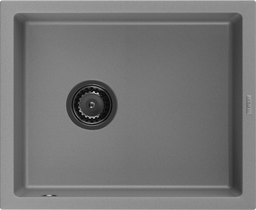 Virtuvinė plautuvė Mexen Pedro Grey+Black, granitas, 56 cm x 46 cm x 20 cm, juoda sp./pilka sp.