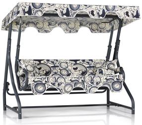 Lauko sūpynės Kalune Design Ruta 4, juoda sp./rusva sp., 110 cm x 200 cm x 165 cm