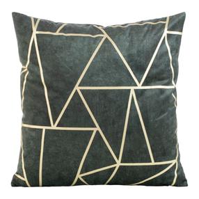 Dekoratīvs spilvena pārvalks JQS-06, zelta krās./piparmētra (mint) krās., 45 cm x 45 cm