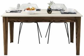 Stalas Kalune Design Milan 898, riešuto sp./travertine sp., 88 cm x 145 cm x 75 cm