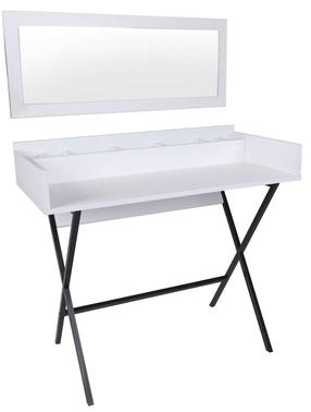 Kosmetinis staliukas Kalune Design Doha, balta sp./juoda sp., 89 cm x 100 cm x 50 cm