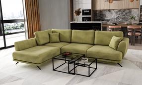 Kampinė sofa Larde Loco 33, šviesiai žalia sp., kairinė, 191 x 276 cm x 90 cm