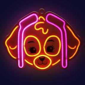 Dekorācija "Suns"/"Paw Patrol" Forever Light Skye OW-130546 ar LED apgaismojumu, 44 cm, 47 cm, dzeltena krās./rozā krās.