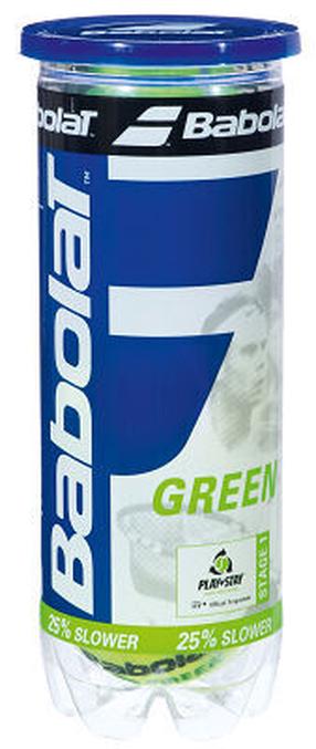 Tennisepallide komplekt Babolat Green, kollane v., 3 tk