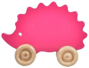 Игрушка-каталка Wood&Joy Mini Animals Hedgehog, 10 см, розовый цв.