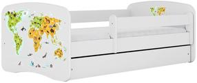 Lastevoodi Kocot Kids Babydreams Map, valge v., 70 x 140 cm, voodipesu kastiga, madratsiga