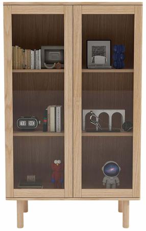 Vitrina Home4you Hansen 37060, ąžuolo sp., 40 cm x 90 cm x 150 cm