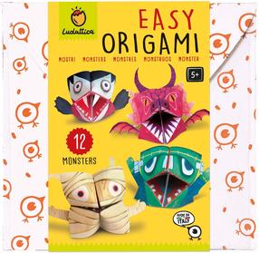 Papīra figūru izgatavošanas komplekts Ludattica Easy Origami Monsters, daudzkrāsains/zila krās./sarkana krās.