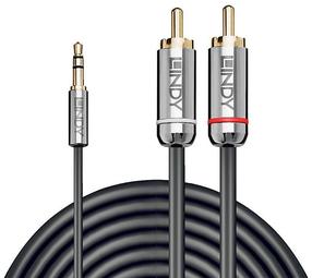 Кабель Lindy 3.5mm - 2 x RCA 35334 3.5 mm male, 2 x RCA male, 2 м, черный цв.