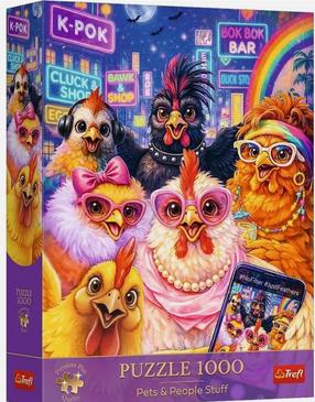 Puzle Trefl Selfie with Hens, 68 cm x 48 cm, 1000 gab.