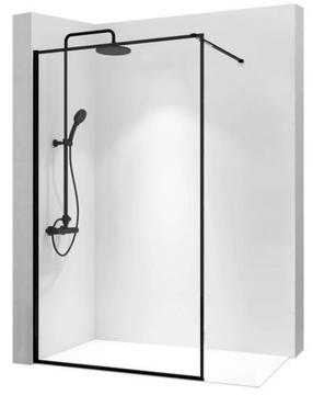 Dušo sienelė Rea Bler Walk-in, 90 cm x 195 cm, skaidri sp./juoda sp.