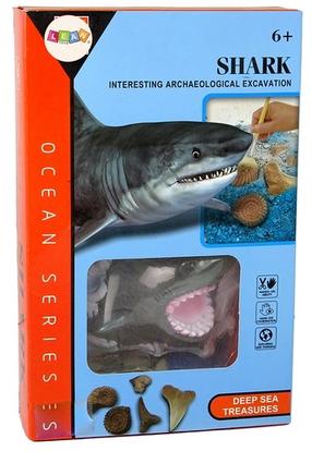 Комплект для раскопок Lean Toys Ocean Fish Shark, черный цв.