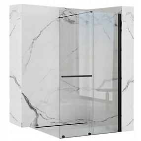 Dušo sienelė Rea Cortis Walk-in, 100 cm x 199 cm, skaidri sp./juoda sp./grūdintas