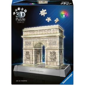 3D dėlionė Ravensburger Iconics Arc De Triomphe Paris, 26.9 cm x 16.9 cm, 216 vnt., pilka sp.