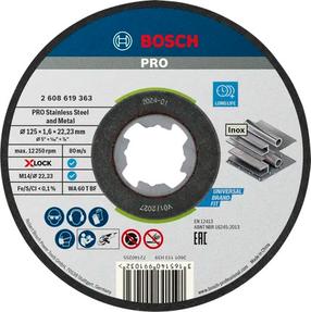 Pjovimo diskas kampiniam šlifuokliui Bosch X-lock, 125 mm x 1.6 mm x 22.23 mm