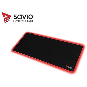 Коврик для мыши Elmak Savio LED Turbo, 90 см x 40 см x 0.3 см, черный цв./красный цв.