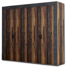 Riidekapp Forte Attalyar ATTS941-C546, tumehall v./tume tamm v., 54 cm x 230 cm x 210 cm