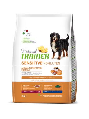 Sausas šunų maistas Natural Trainer Sensitive No Gluten Salmon, lašiša, 3 kg