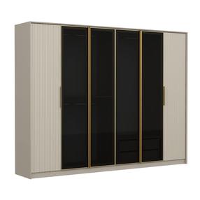 Spinta Kalune Design Luxe 7937, aukso sp./balta sp./tamsiai pilka sp., 52 cm x 270 cm x 210 cm
