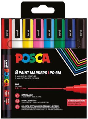 Universaalne markerite komplekt Posca PC-3M, ühepoolsed, mitmevärviline, 8 tk