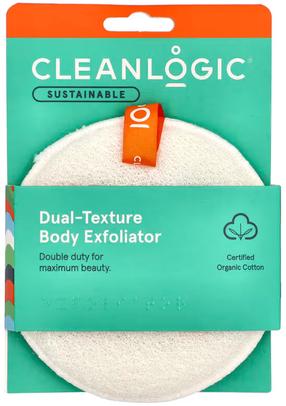 Massaažinuustik Cleanlogic Sustainable Dual-Texture Body Scrubber, 12.5 cm x 12.5 cm, valge v.