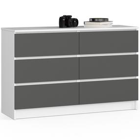 Kumode Akord K120, balta krās./pelēka krās., 77 cm x 120 cm x 40 cm