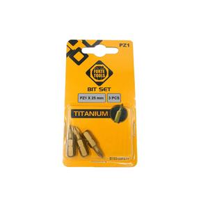 Atsuktuvų antgalių komplektas Forte Tools BT03-25PZT, PZ1, 25 mm