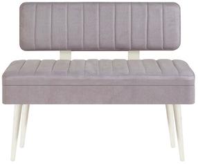 Prieškambario suoliukas Kalune Design Vina 0701 - 1, balta sp./pilka sp., 36 cm x 110 cm x 85 cm