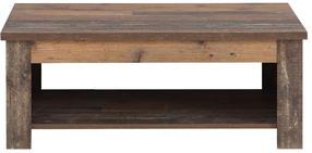 Kavos staliukas Forte Clif, tamsiai ruda sp., 110 cm x 65 cm x 45.7 - 67.7 cm