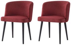 Kėdžių rinkinys Kalune Design Soft 4109 V2 974NMB1914, matinė, juoda sp./raudona sp., 57 cm x 57 cm x 81 cm, 2 vnt.