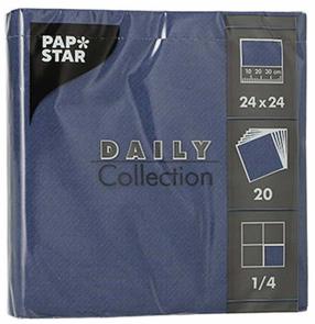 Popierinės servetėlės Pap Star Daily Collection, 24 cm x 24 cm, tamsiai mėlyna (navy) sp., 20 vnt.