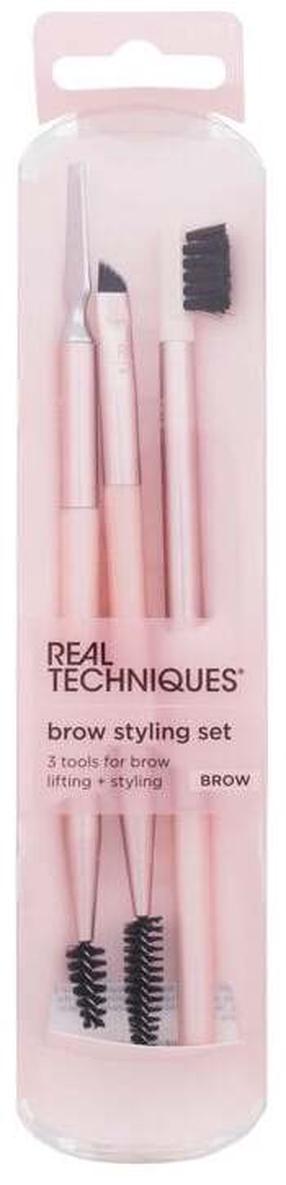 Meigipintslite komplekt Real Techniques Brow Styling, 3 tk, must v.