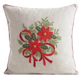 Kalėdinis dekoratyvinės pagalvėlės užvalkalas PSWA-332, balta/raudona/žalia, 45 cm x 45 cm