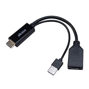 Адаптер Akasa AK-CBHD24-25BK HDMI female, DisplayPort + USB male, 0.25 м, черный цв.