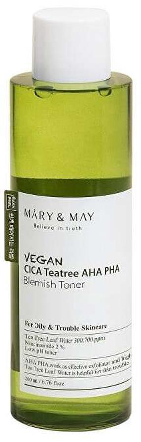 Veido tonikas Mary & May Vegan Cica Tea Tree AHA PHA, 200.0 ml