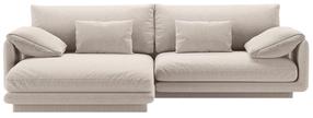 Kampinė sofa Micadoni Torino Structured, šviesiai smėlinė, kairinė, 250 x 170 cm x 83 cm