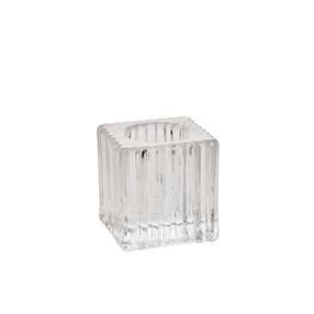 Žvakidė Home4you Gelsa, stiklas, 4 cm, skaidri sp.