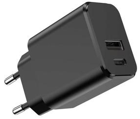 Telefoni laadija Setty, USB Type C/USB Type A, must v., 20 W