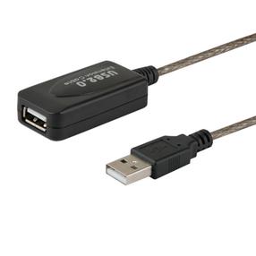 Vads Savio USB 2.0 / USB 2.0 USB 2.0 A male, USB 2.0 A female, 5 m, melna krās.