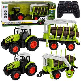 Rc traktorius Lean Toys Transport Wagon 29735, 1:24, žalia sp.