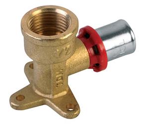 Adapteris TDM Brass 1680, 90 °, 16mm x 1/2", žalvaris