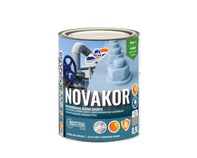 Grunts, aizsargā metāla konstrukcijas pret koroziju Rilak Novakor, matēts, 0.9 l, gaiši pelēka krās.
