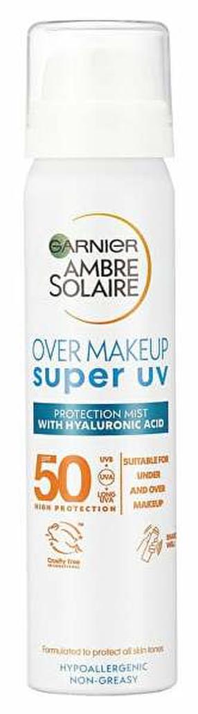 Purškiklis įdegio priežiūrai veidui Garnier Ambre Solaire Over Makeup SPF50, 75 ml