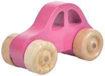 Stumiamas žaislas Wood&Joy Mini Car, 5 cm, rožinė sp.