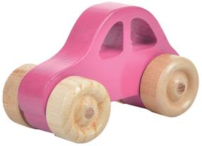 Stumjamās rotaļlietas Wood&Joy Mini Car, 5 cm, rozā krās.