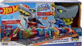 Automobilių trasa Mattel Hot Wheels City Ultra Shark Car Wash HTN82