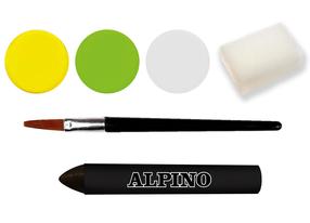 Sejas apgleznošana Alpino Dino Aqua, balta krās./dzeltena krās./zaļa krās.