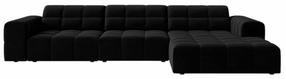 Kampinė sofa Cosmopolitan Design Chicago Bluvel 19, juoda sp., dešininė, 167 x 294 cm x 78 cm