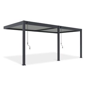 Pavėsinė Pergola Elegance Wall, 600 x 256 cm, antracito sp./šviesiai pilka sp.